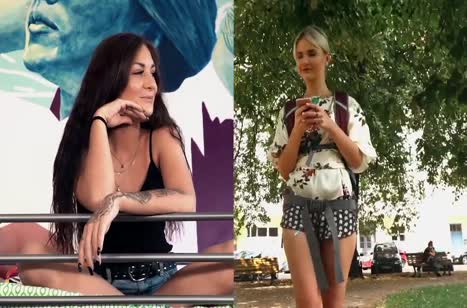 Блондиночка Лика Стар показывает мастерский минет под столом